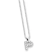 Orphelia Zilver Alphabet hanger met ketting 42 cm Zirconium