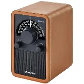 Sangean WR-15 BT, retro radio, BT, leder, bruin