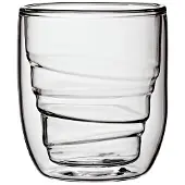 QDO Elements - Koffie- en theeglazen - Set van 2 Dubbelwandige Glazen - Wood - 75ml