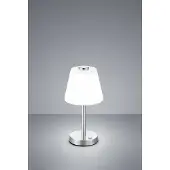 TRIO LED lampenkap tafellamp Emerald RVS met wit