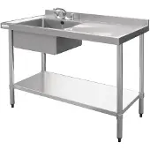 Vogue RVS Spoeltafel | Spoelbak Links | 100x60x90 cm