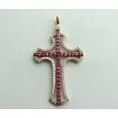Christian Gouden hanger met robijn en zirkonia