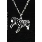 MOOYE ® - Collectie Zilveren Zebra opengewerkt ketting hanger