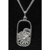 MOOYE ® - Collectie Zilveren Pierrot in ring ketting hanger