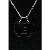 MOOYE ® - Collectie Zilveren Puzzelstuk ketting hanger - middel