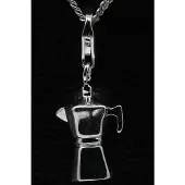 MOOYE ® - Collectie Zilveren Espresso koffiekan hanger n bedel