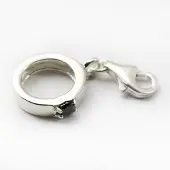 MOOYE ® - Collectie Zilveren Kristalgeslepen ring zwart armband bedel