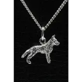 MOOYE ® - Collectie Zilveren Hollandse herder ketting hanger - ruwhaar - klein