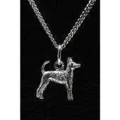 MOOYE ® - Collectie Zilveren Podenco portugues pequeno ketting hanger - klein