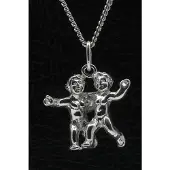MOOYE ® - Collectie Zilveren Sterrenbeeld Tweelingen ketting hanger - groot