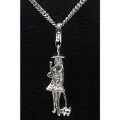 MOOYE ® - Collectie Zilveren Vrouw met hond hanger n bedel