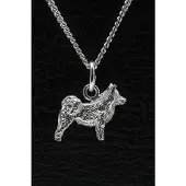 MOOYE ® - Collectie Zilveren Zweedse lappenhond ketting hanger - klein