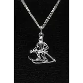 MOOYE ® - Collectie Zilveren Skier ketting hanger - 2