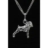 MOOYE ® - Collectie Zilveren Belgisch smoushondje ketting hanger - klein