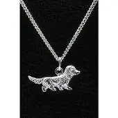 MOOYE ® - Collectie Zilveren Teckel ketting hanger - haar