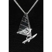 MOOYE ® - Collectie Zilveren Surfer ketting hanger - groot