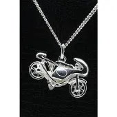 MOOYE ® - Collectie Zilveren Motor ketting hanger - met kuip