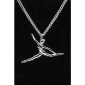 MOOYE ® - Collectie Zilveren Turnster ketting hanger - spagaat