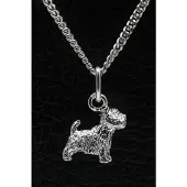 MOOYE ® - Collectie Zilveren West highland white Terrier ketting hanger - klein