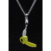 MOOYE ® - Collectie Zilveren Banaan opengepeld hanger n bedel