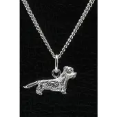 MOOYE ® - Collectie Zilveren Dandie dinmont terrier ketting hanger - klein