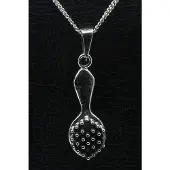 MOOYE ® - Collectie Zilveren Borstel bewerkt ketting hanger