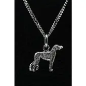 MOOYE ® - Collectie Zilveren Deerhound ketting hanger - klein