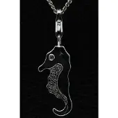 MOOYE ® - Collectie Zilveren Zeepaard vlak hanger n bedel