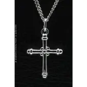 MOOYE ® - Collectie Zilveren Kruis bewerkt ketting hanger