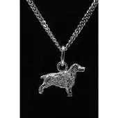 MOOYE ® - Collectie Zilveren Welsh springer spaniel ketting hanger - klein
