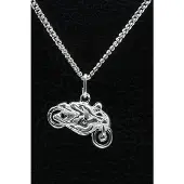 MOOYE ® - Collectie Zilveren Motor ketting hanger - met kuip klein