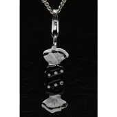 MOOYE ® - Collectie Zilveren BonBon snoepje zwart hanger n bedel