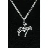 MOOYE ® - Collectie Zilveren Paard met ruiter ketting hanger
