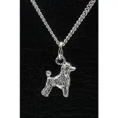 MOOYE ® - Collectie Zilveren Dwergpoedel caniche nain ketting hanger - klein