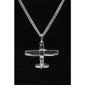 MOOYE ® - Collectie Zilveren Vliegtuig ketting hanger - 1
