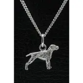 MOOYE ® - Collectie Zilveren Poedelpointer ketting hanger - klein