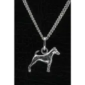MOOYE ® - Collectie Zilveren Fox terrier gladhaar ketting hanger - klein