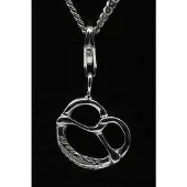 MOOYE ® - Collectie Zilveren Pretzel zoute krakeling hanger n bedel