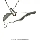 MOOYE ® - Collectie Zilveren Waddeneiland Schiermonnikoog ketting hanger