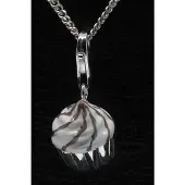 MOOYE ® - Collectie Zilveren Muffin Cupcake wit-bruin hanger n bedel