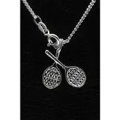 MOOYE ® - Collectie Zilveren Tennisracket ketting hanger - dubbel