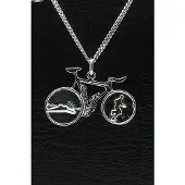 MOOYE ® - Collectie Zilveren Triathlon fiets ketting hanger