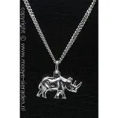 MOOYE ® - Collectie Zilveren Neushoorn middel ketting hanger