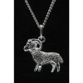 MOOYE ® - Collectie Zilveren Sterrenbeeld Ram ketting hanger - groot