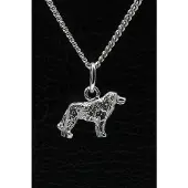MOOYE ® - Collectie Zilveren Kuvasz krulletjes vacht ketting hanger - klein