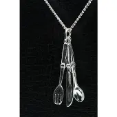 MOOYE ® - Collectie Zilveren Bestek ketting hanger - groot