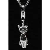 MOOYE ® - Collectie Zilveren Kat zittend hanger n bedel