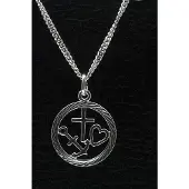 MOOYE ® - Collectie Zilveren Hoop, geloof en liefde in ring ketting hanger