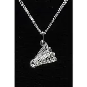 MOOYE ® - Collectie Zilveren Badminton shuttle ketting hanger - groot