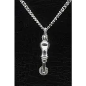 MOOYE ® - Collectie Zilveren Radeerwiel ketting hanger